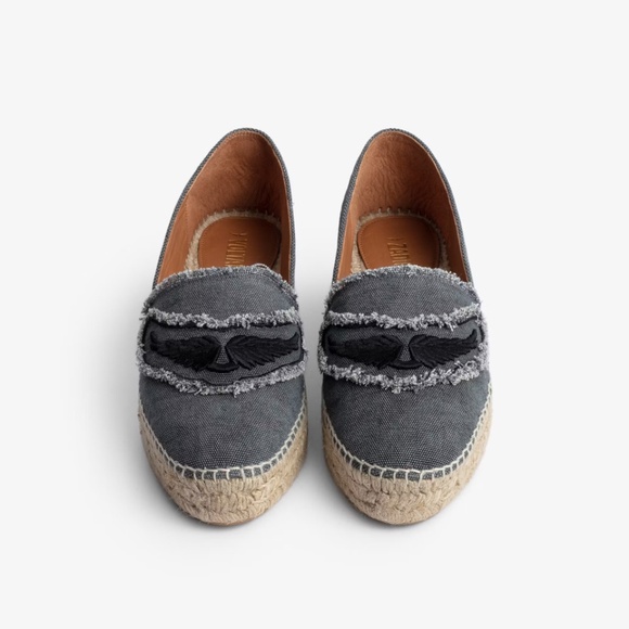 Zadig & Voltaire Canvas Espdadrilles in Black/Gray EU Size 41 - Picture 1 of 11